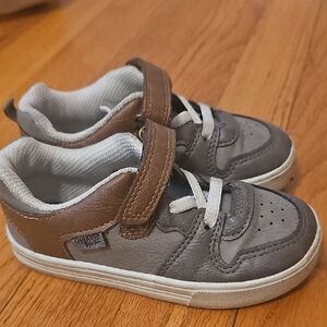 Gray and Brown Oshkosh Velcro Sneakers